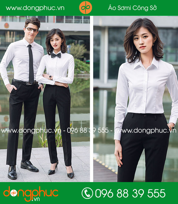  Đồng phục áo sơ mi màu trắng 